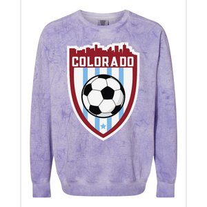 Colorado Soccer City Skyline Futbol Club Match Day Fan Colorblast Crewneck Sweatshirt