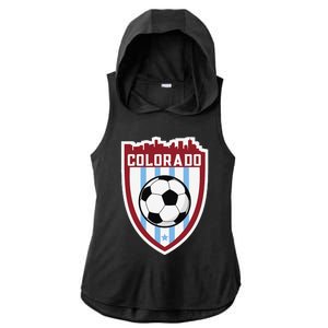 Colorado Soccer City Skyline Futbol Club Match Day Fan Ladies PosiCharge Tri-Blend Wicking Draft Hoodie Tank