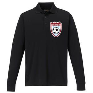 Colorado Soccer City Skyline Futbol Club Match Day Fan Performance Long Sleeve Polo