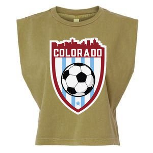 Colorado Soccer City Skyline Futbol Club Match Day Fan Garment-Dyed Women's Muscle Tee