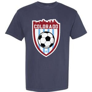 Colorado Soccer City Skyline Futbol Club Match Day Fan Garment-Dyed Heavyweight T-Shirt