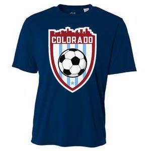 Colorado Soccer City Skyline Futbol Club Match Day Fan Cooling Performance Crew T-Shirt