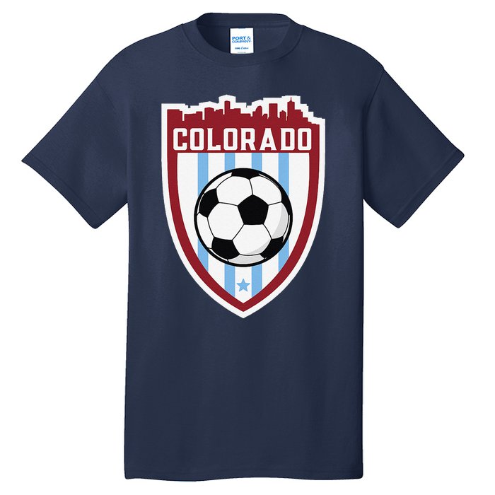 Colorado Soccer City Skyline Futbol Club Match Day Fan Tall T-Shirt