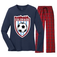 Colorado Soccer City Skyline Futbol Club Match Day Fan Women's Long Sleeve Flannel Pajama Set 