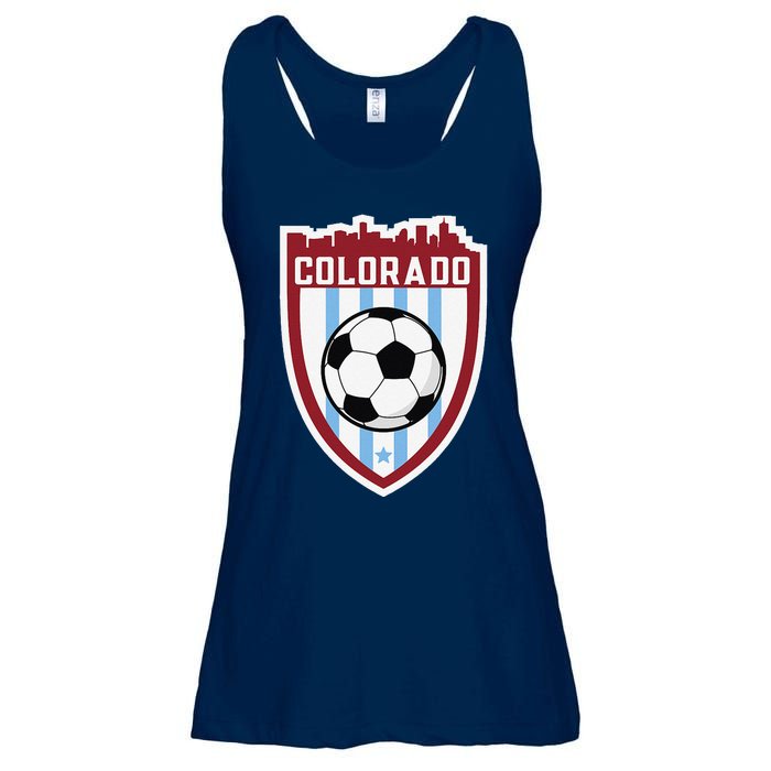 Colorado Soccer City Skyline Futbol Club Match Day Fan Ladies Essential Flowy Tank