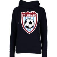 Colorado Soccer City Skyline Futbol Club Match Day Fan Womens Funnel Neck Pullover Hood