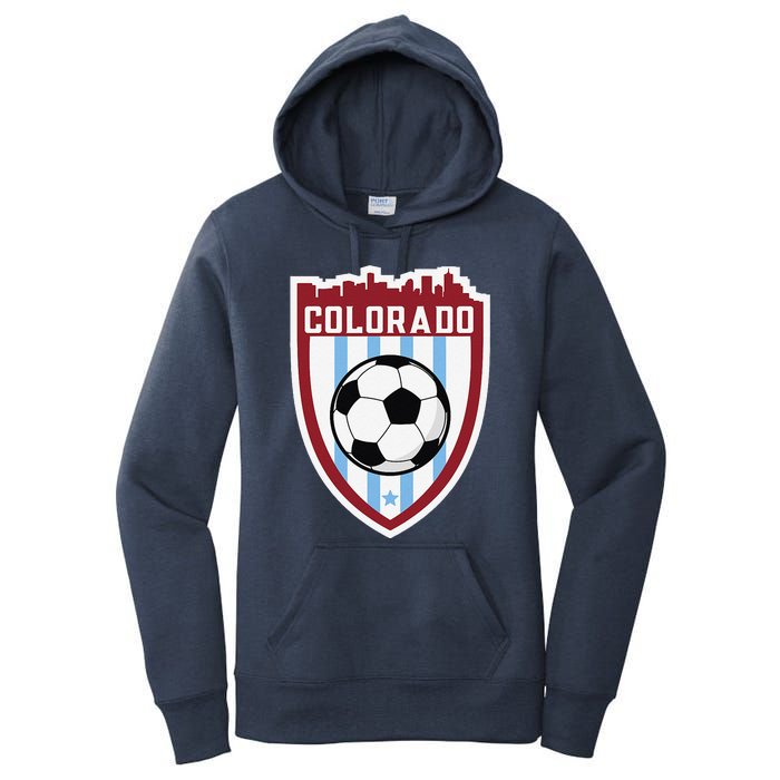 Colorado Soccer City Skyline Futbol Club Match Day Fan Women's Pullover Hoodie