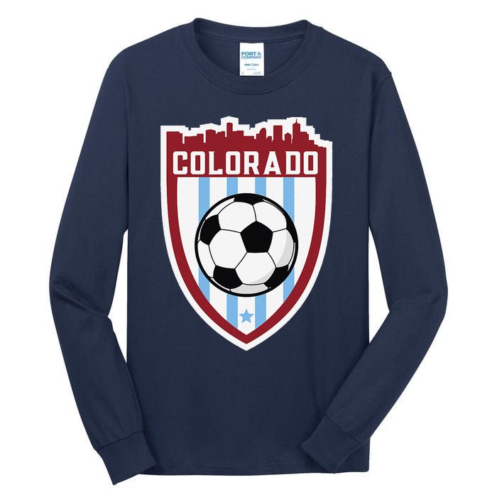 Colorado Soccer City Skyline Futbol Club Match Day Fan Tall Long Sleeve T-Shirt