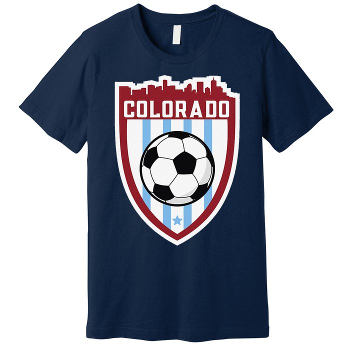 Colorado Soccer City Skyline Futbol Club Match Day Fan Premium T-Shirt