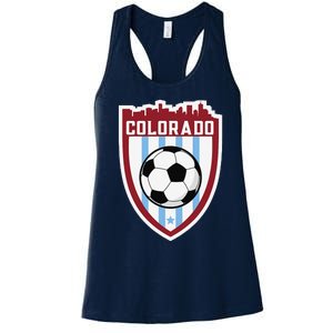 Colorado Soccer City Skyline Futbol Club Match Day Fan Women's Racerback Tank