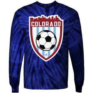 Colorado Soccer City Skyline Futbol Club Match Day Fan Tie-Dye Long Sleeve Shirt