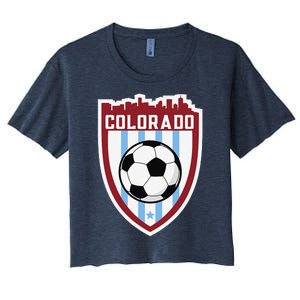 Colorado Soccer City Skyline Futbol Club Match Day Fan Women's Crop Top Tee