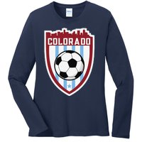 Colorado Soccer City Skyline Futbol Club Match Day Fan Ladies Long Sleeve Shirt