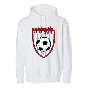 Colorado Soccer City Skyline Futbol Club Match Day Fan Garment-Dyed Fleece Hoodie