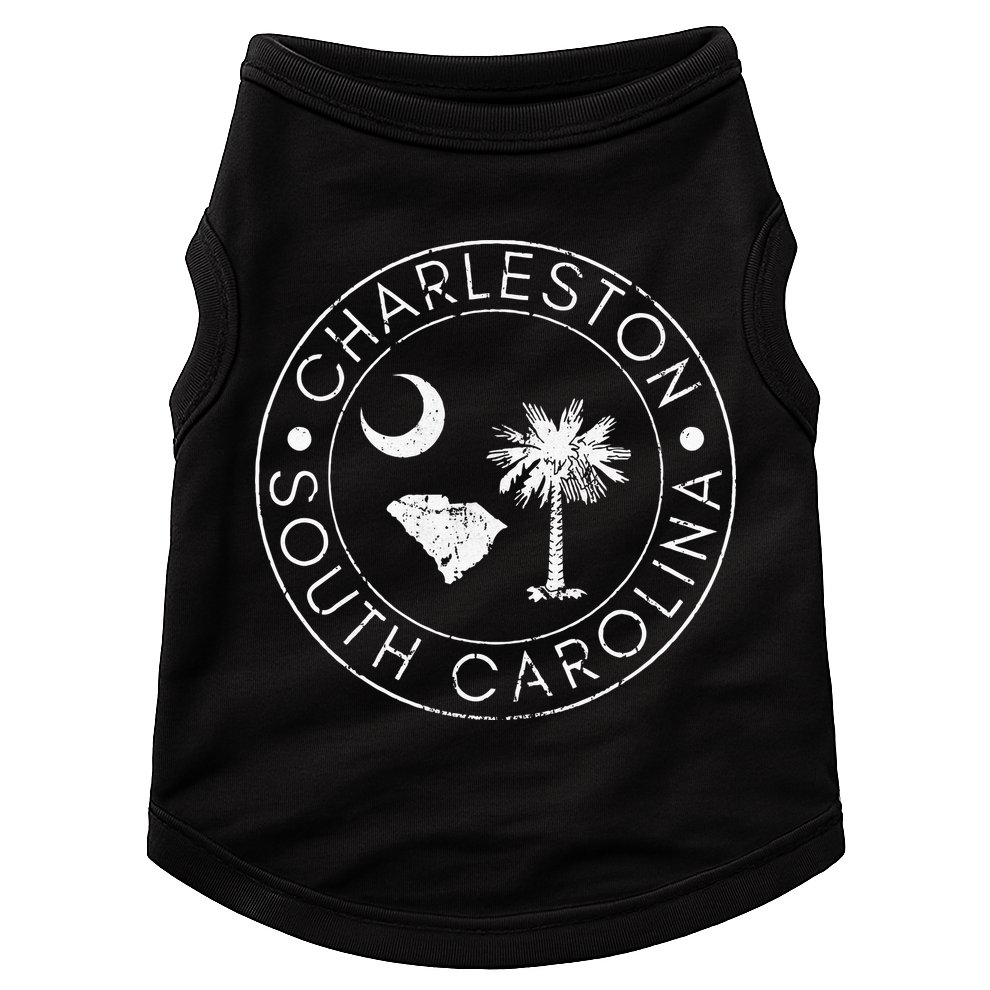 Charleston South Carolina Flag State Map SC Home Vintage Doggie Tank