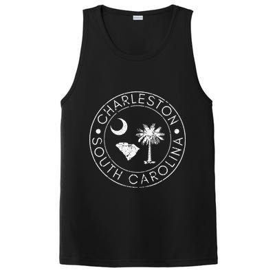 Charleston South Carolina Flag State Map SC Home Vintage PosiCharge Competitor Tank