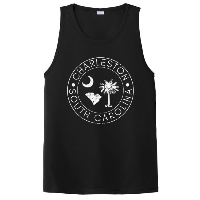 Charleston South Carolina Flag State Map SC Home Vintage PosiCharge Competitor Tank