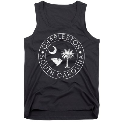 Charleston South Carolina Flag State Map SC Home Vintage Tank Top