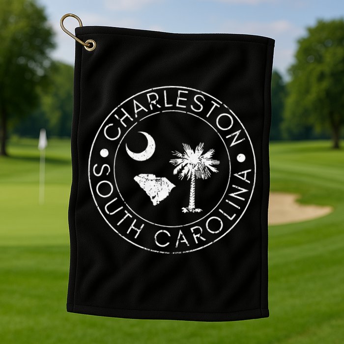 Charleston South Carolina Flag State Map SC Home Vintage Golf Towel