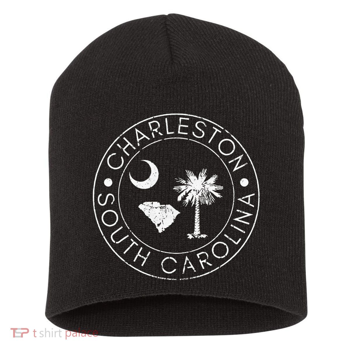 Charleston South Carolina Flag State Map SC Home Vintage Short Acrylic Beanie