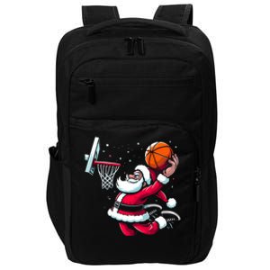 Christmas Santa Claus Dunking A Basketball Great Gift Impact Tech Backpack