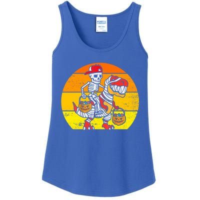 Cool Skeleton Cap Dino Mummy Halloween Gift Ladies Essential Tank