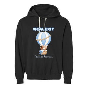 California Secession Calexit Bear Republic Garment-Dyed Fleece Hoodie