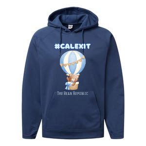 California Secession Calexit Bear Republic Performance Fleece Hoodie