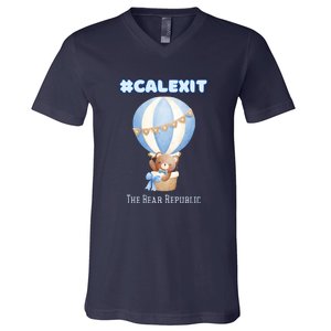 California Secession Calexit Bear Republic V-Neck T-Shirt