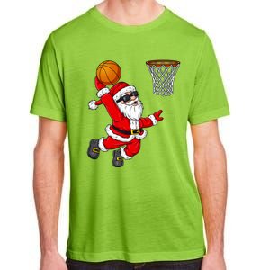 Christmas Santa Claus Dunking A Basketball Xmas Gift Adult ChromaSoft Performance T-Shirt