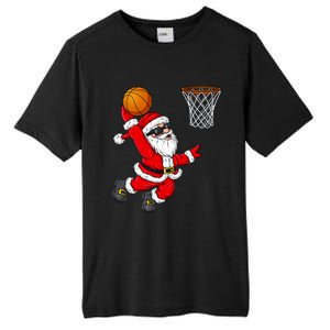 Christmas Santa Claus Dunking A Basketball Xmas Gift Tall Fusion ChromaSoft Performance T-Shirt