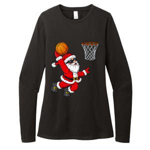 Christmas Santa Claus Dunking A Basketball Xmas Gift Womens CVC Long Sleeve Shirt