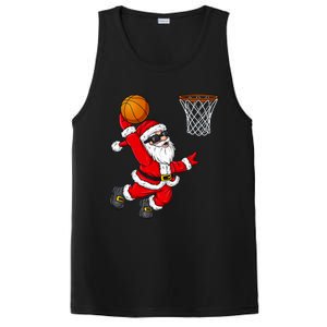 Christmas Santa Claus Dunking A Basketball Xmas Gift PosiCharge Competitor Tank