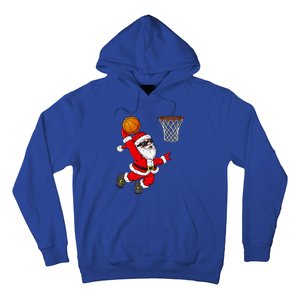 Christmas Santa Claus Dunking A Basketball Xmas Gift Hoodie