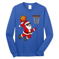 Christmas Santa Claus Dunking A Basketball Xmas Gift Long Sleeve Shirt