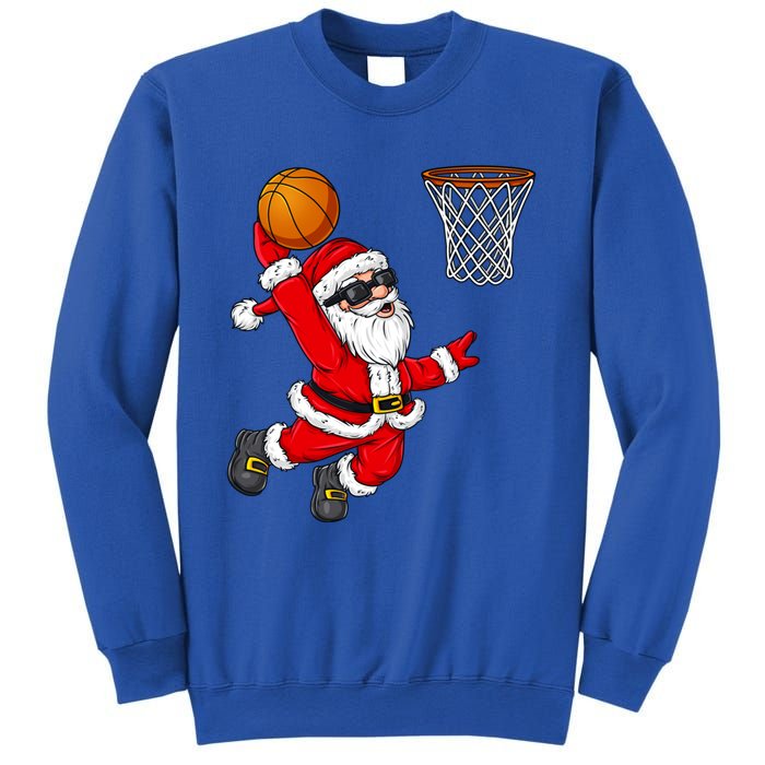 Christmas Santa Claus Dunking A Basketball Xmas Gift Sweatshirt