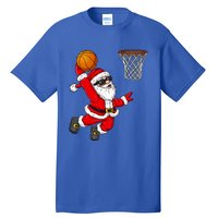 Christmas Santa Claus Dunking A Basketball Xmas Gift Tall T-Shirt