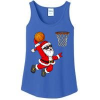 Christmas Santa Claus Dunking A Basketball Xmas Gift Ladies Essential Tank