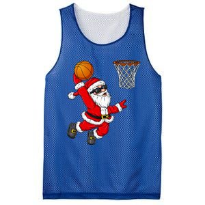 Christmas Santa Claus Dunking A Basketball Xmas Gift Mesh Reversible Basketball Jersey Tank