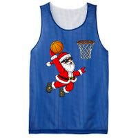 Christmas Santa Claus Dunking A Basketball Xmas Gift Mesh Reversible Basketball Jersey Tank