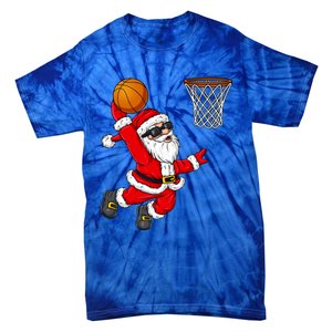 Christmas Santa Claus Dunking A Basketball Xmas Gift Tie-Dye T-Shirt