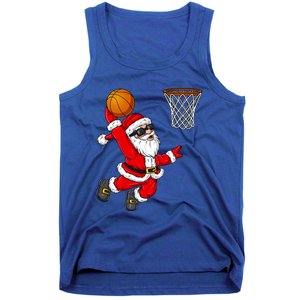 Christmas Santa Claus Dunking A Basketball Xmas Gift Tank Top