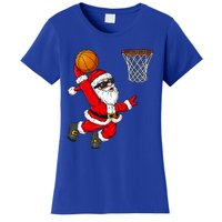 Christmas Santa Claus Dunking A Basketball Xmas Gift Women's T-Shirt