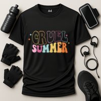 Cruel Summer Colorful Groovy Cooling Performance Crew T-Shirt