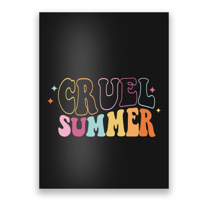 Cruel Summer Colorful Groovy Poster