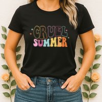 Cruel Summer Colorful Groovy Womens T-Shirt