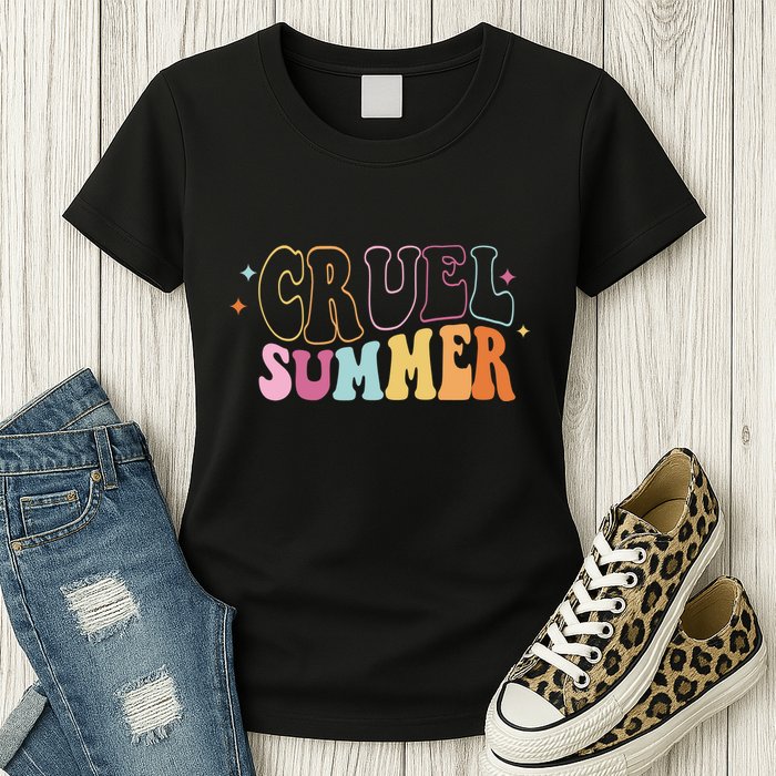 Cruel Summer Colorful Groovy Womens T-Shirt