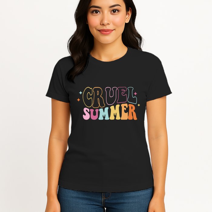 Cruel Summer Colorful Groovy Womens T-Shirt