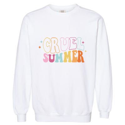 Cruel Summer Colorful Groovy Garment-Dyed Sweatshirt