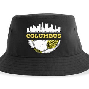 Columbus Skyline Columbus Soccer Lover Mom Dad Futbol Sustainable Bucket Hat